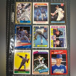 ⚾️ Nolan Ryan Vintage Baseball Card Collection, Lot of 9, Lot #1